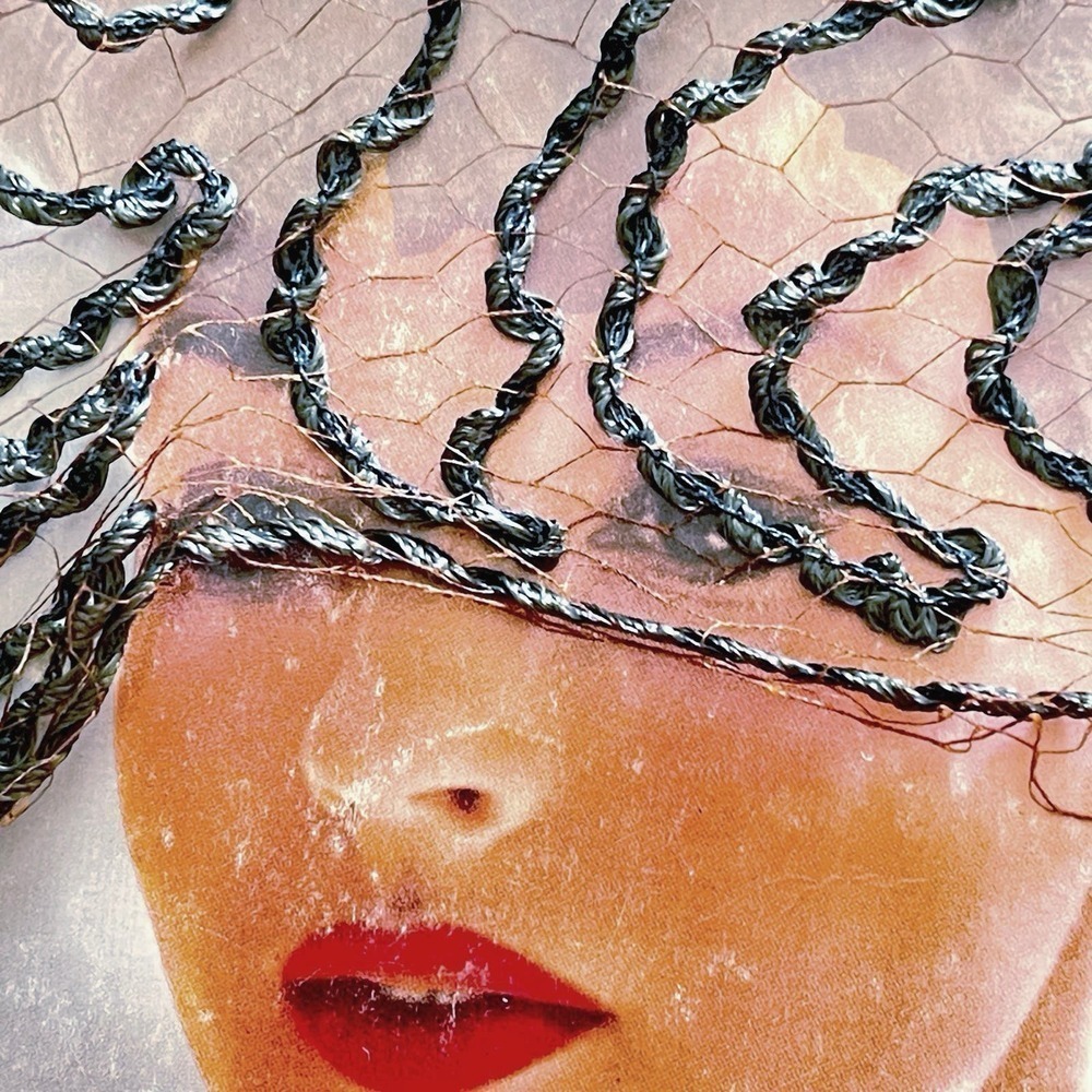 Vintage 1940s Silk Hand Stitched Birdcage Net Veil Fascinator Hat Trim Millinery - Picture 10 of 12